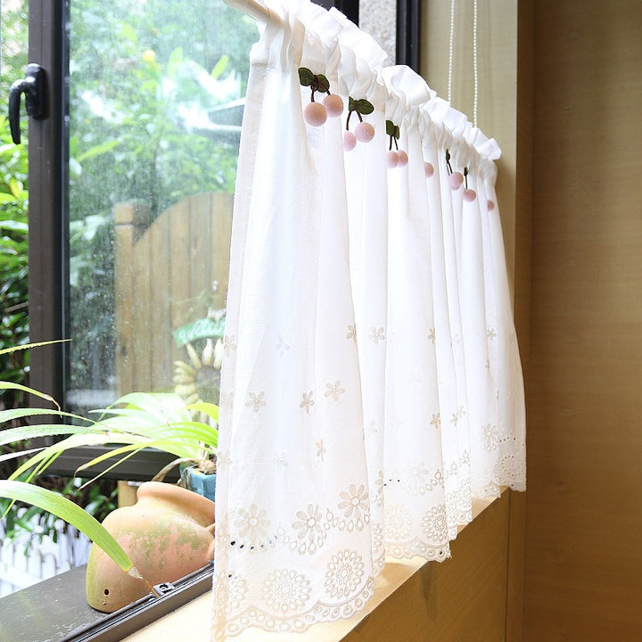 Sweet Lace with Cherry Cabinet Curtain