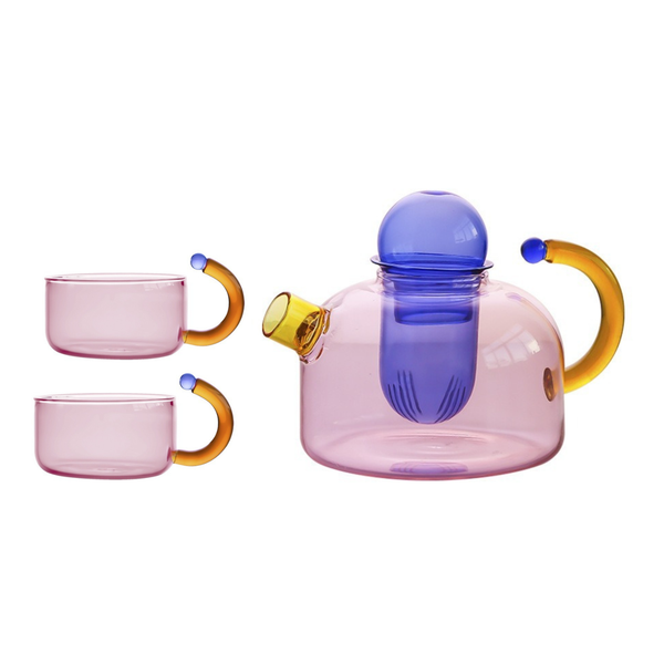 Bubble Pop Glass Teacup & Pot