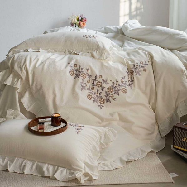 Princess Floral Cotton Linen Bedding Set
