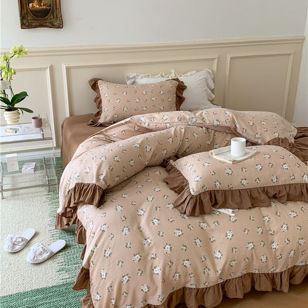 Frilly Floral Bedding Set