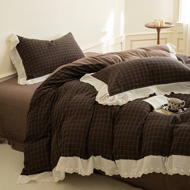 Morning Coffee Tartan Bedding Set