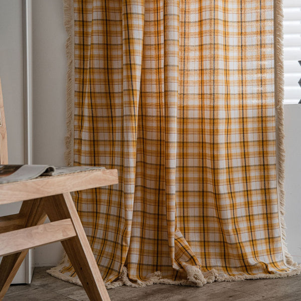 Homestead Chequered Tassel Curtain