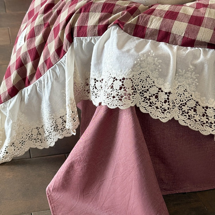 Countryside Lace Checker Bedding Set Collection