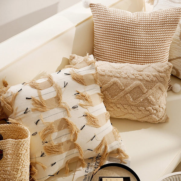 Creamy Boho Cushion