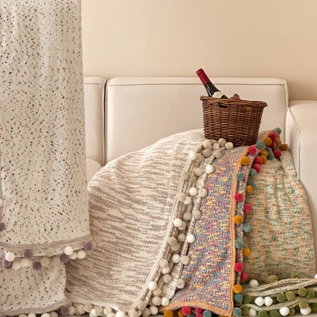 Pom-Pom Candy Quilted Blanket