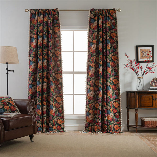 Retro Blossoming Curtain
