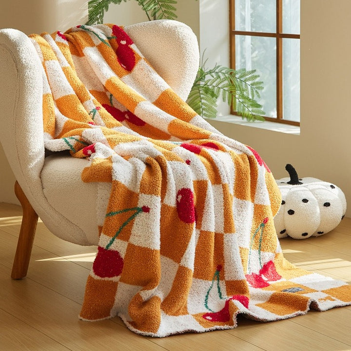 Cherry Picnic Checker Throw
