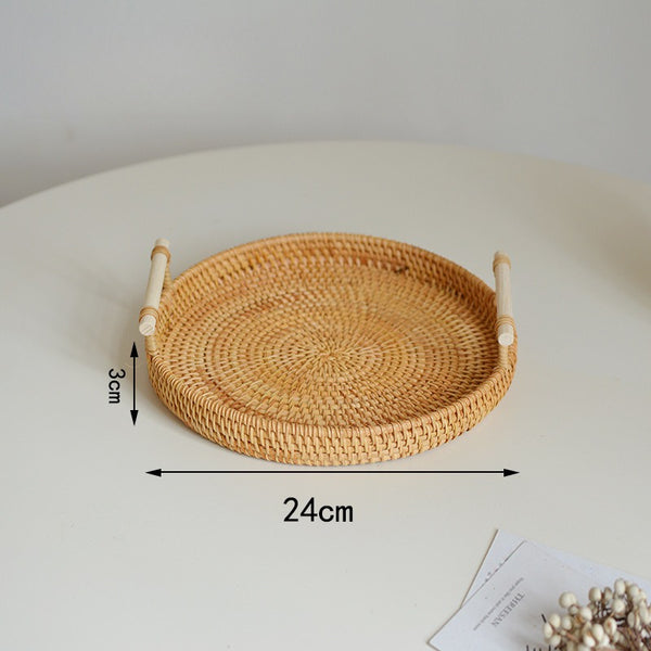 Morning Shore Rattan Tray Set