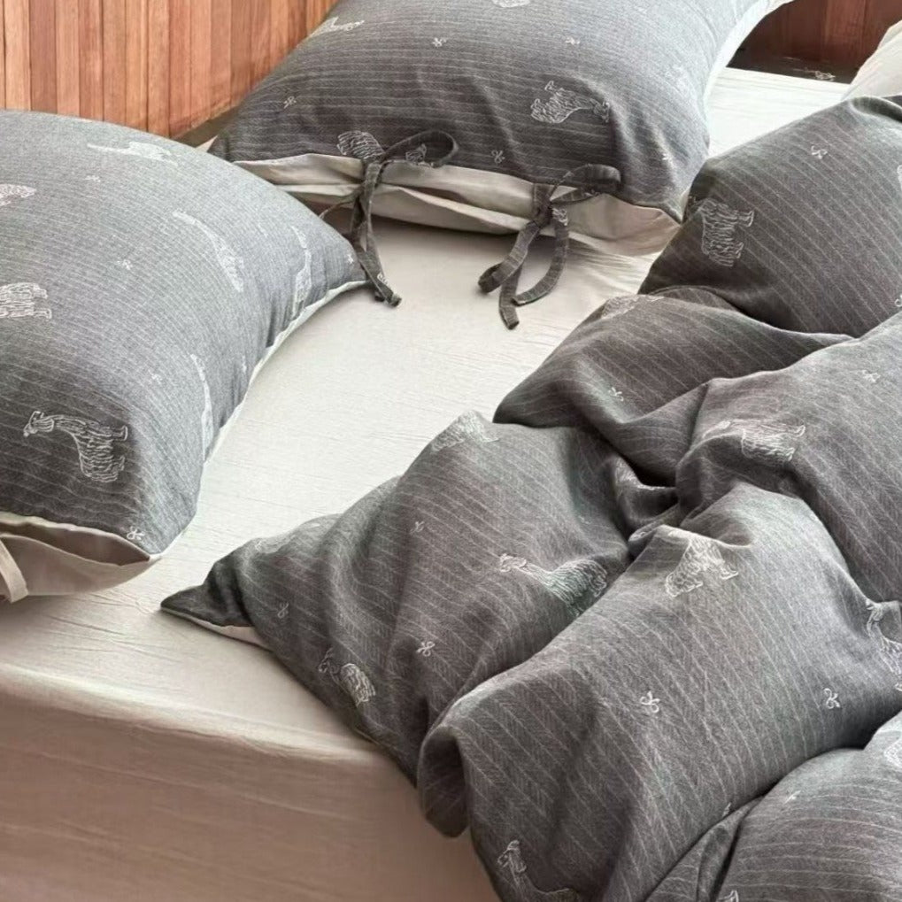Snuggle Pup Linen Bedding Set