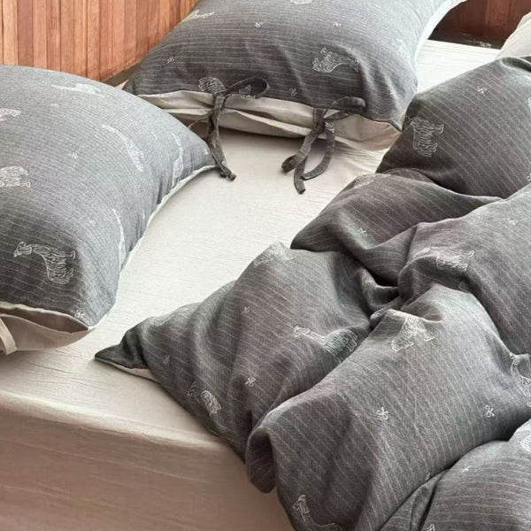 Snuggle Pup Linen Bedding Set
