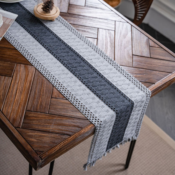 Nordic Woven Stripe Table Runner