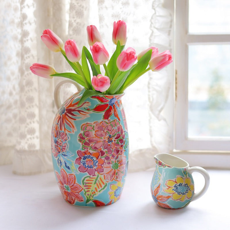 Floral Print Ceramic Vase Collection