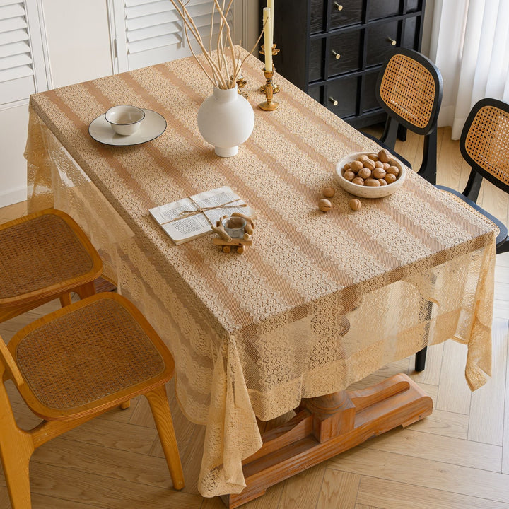 Retro Stripe Lace Tablecloth