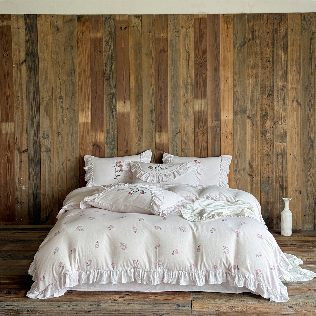 Rose Letter Muslin Bedding Set