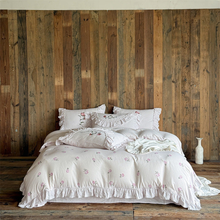 Rose Letter Muslin Bedding Set