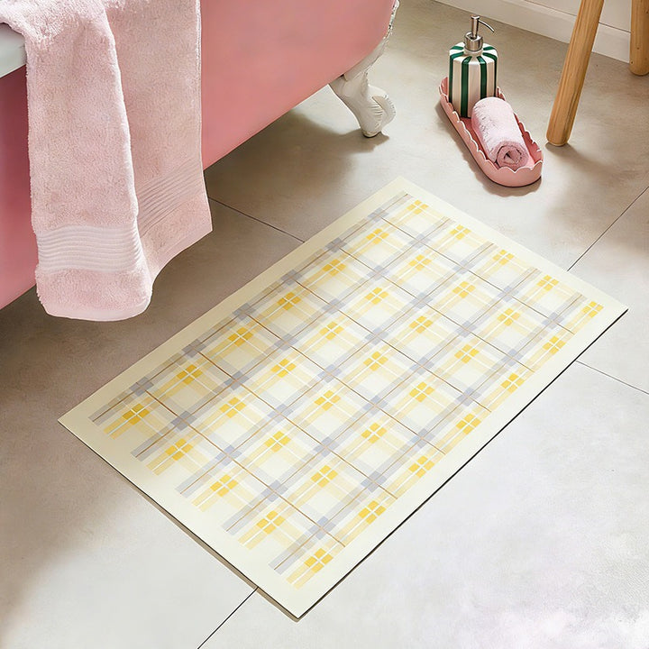 Sunny Gingham Check Bath Mat