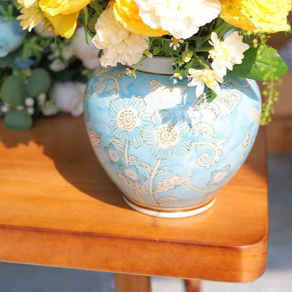Blue Garden Ceramic Vase