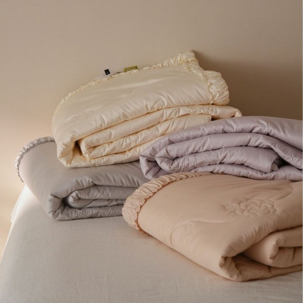 Buttercream Ruffle Summer Quilted Blanket