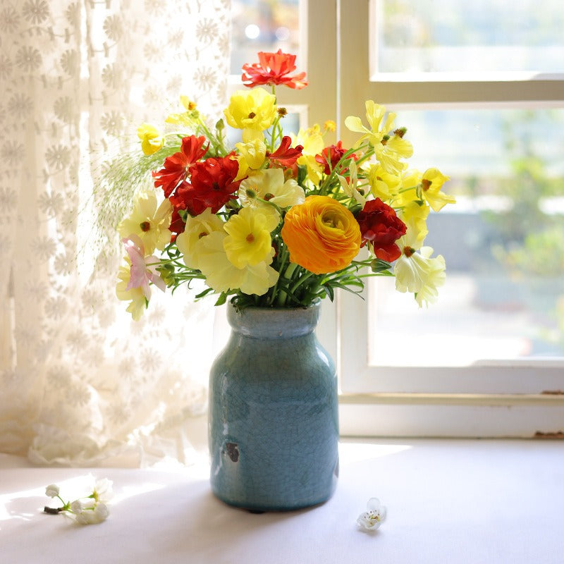 Small Crackle Ceramic Vase Collection