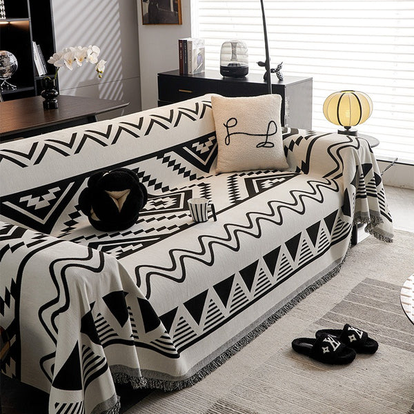 Monochrome Tribal Sofa Cover