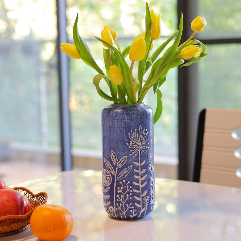 Blue Ceramic Vase Collection