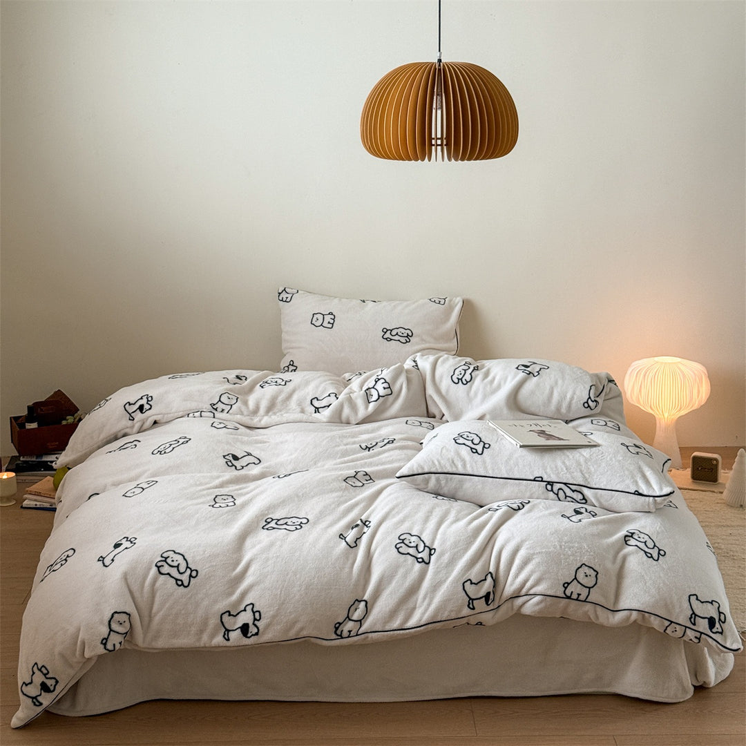 Lovely Puppy Warm Bedding Set