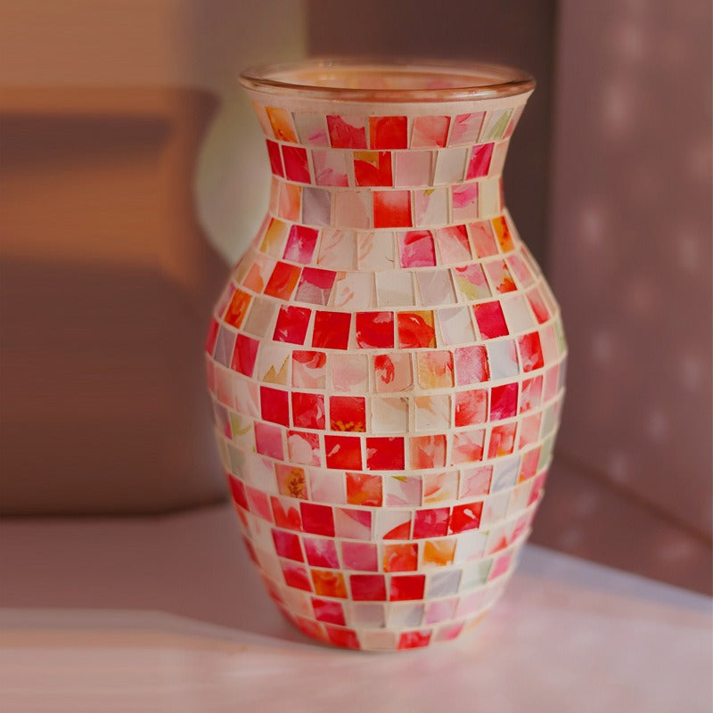 Pink Mosaic Glass Vase