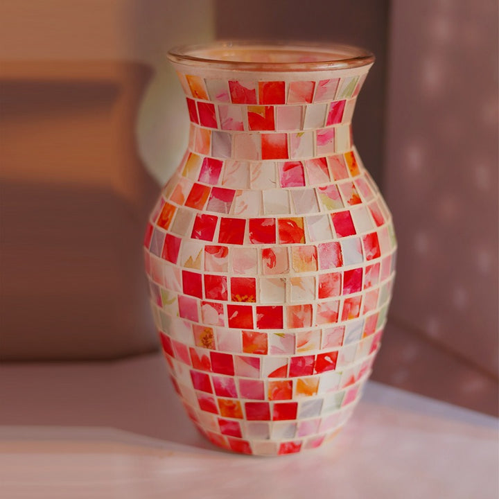 Pink Mosaic Glass Vase