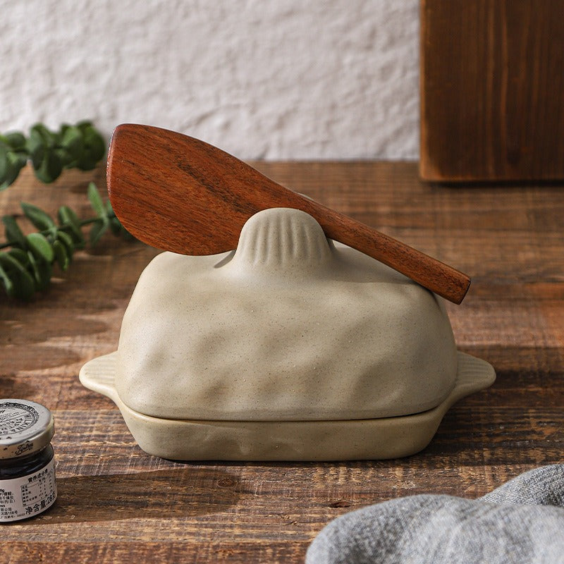 Earthy Ceramic Butter Keeper Set