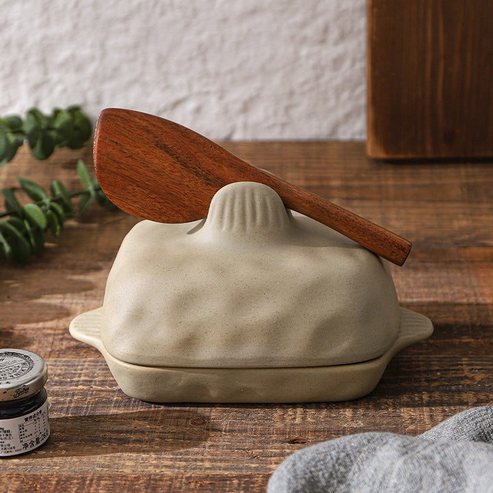 Earthy Ceramic Butter Keeper Set