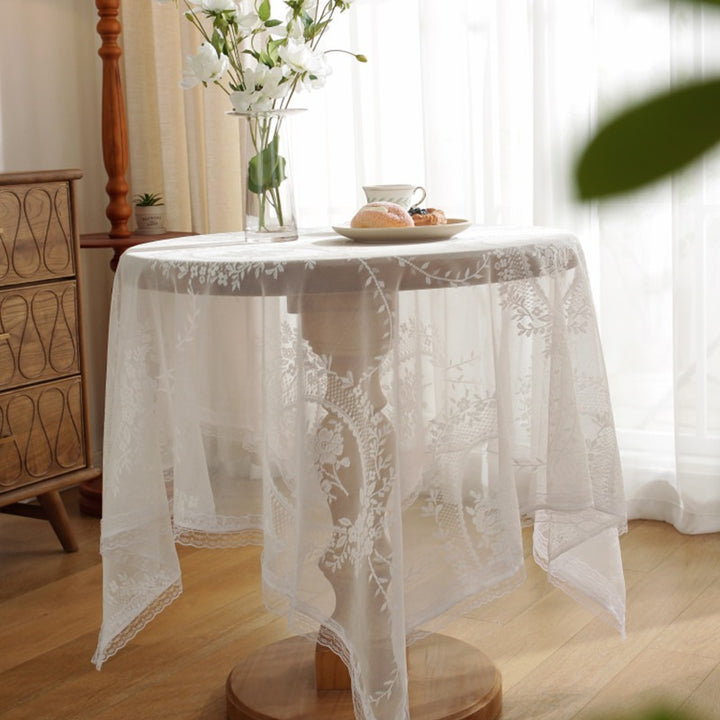 Cream Cake Lace Table Cloth