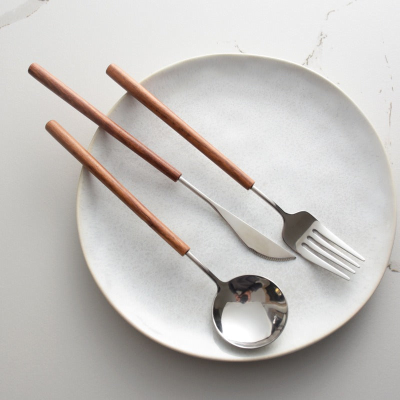 Warm Wood Handled Flatware