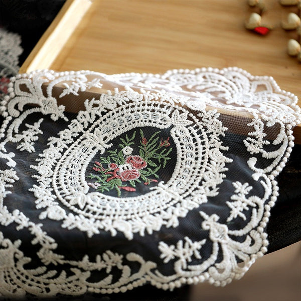 Vintage Garden Embroidered Coaster Set