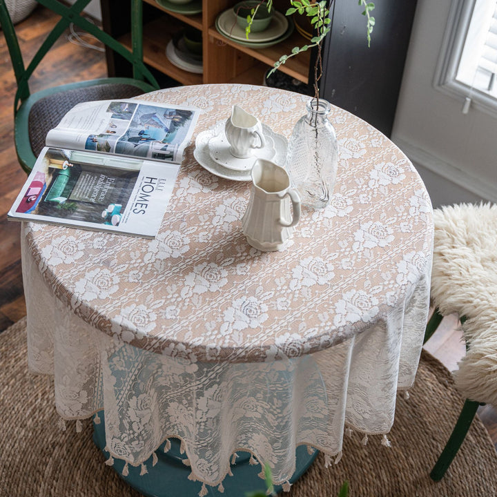 Rose Lace Round Tablecloth