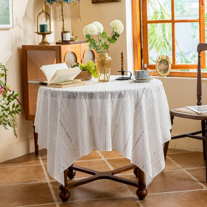 Cottage Sunlit Openwork Tablecloth