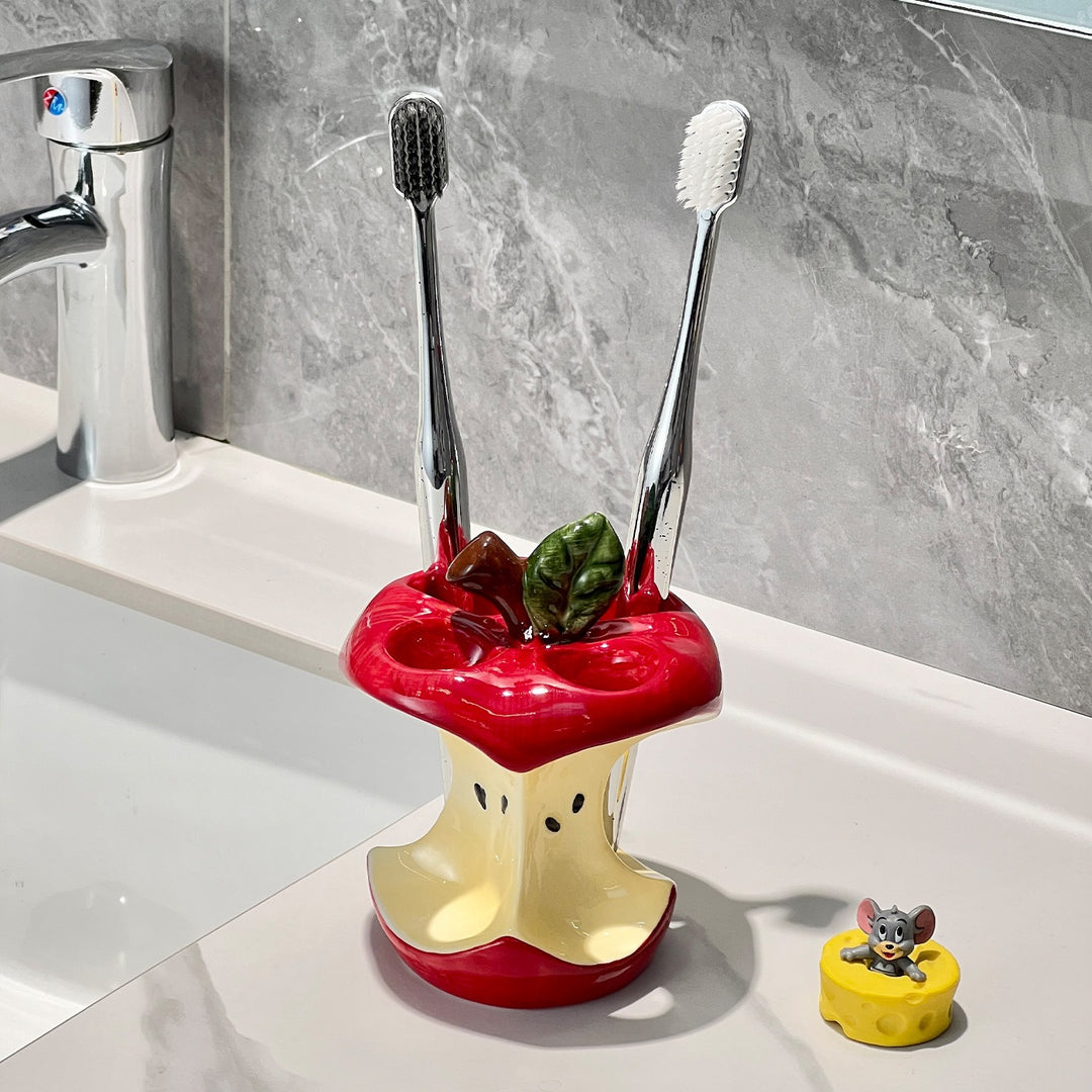 Fun Apple Core Toothbrush Holder