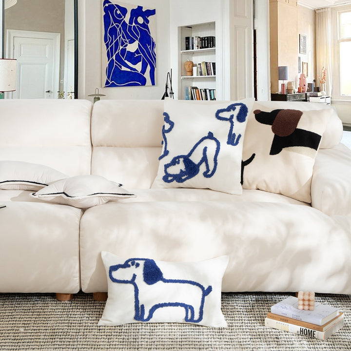 Blue Puppy Line Cushion Collection