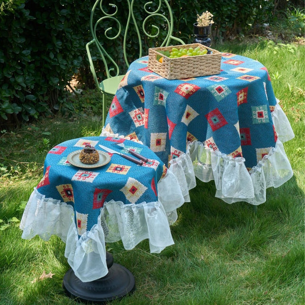 Blue Patchwork Table Cloth