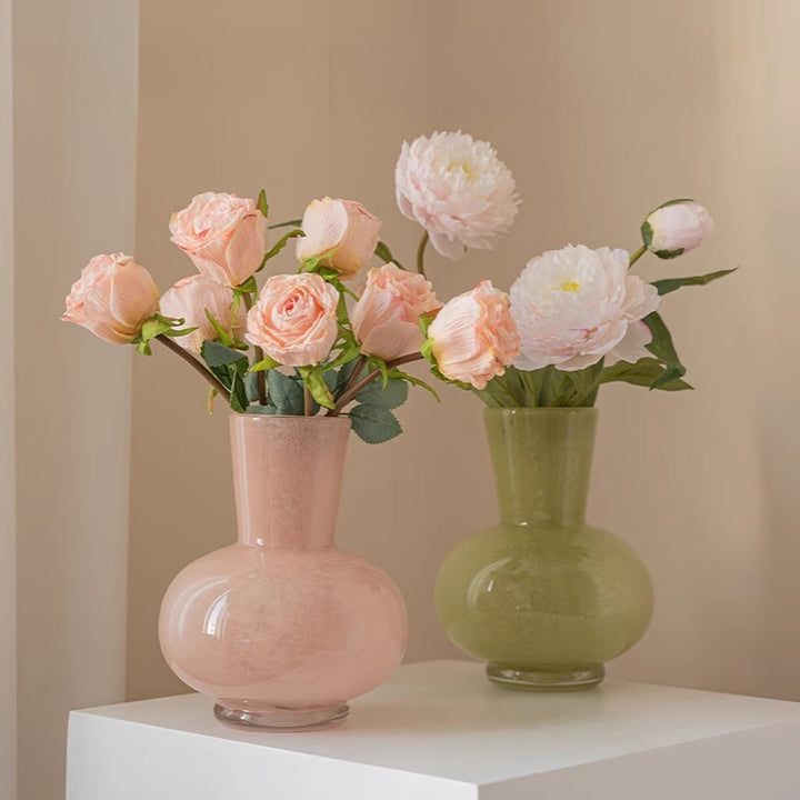 Long Neck Pastel Glass Vase Collection