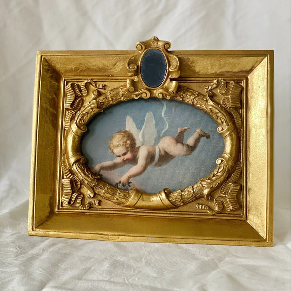 Vintage Gold Mini Mirror Top Frame