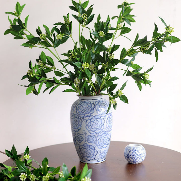 Blooming Roses Ceramic Vase