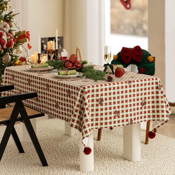 Pinecone Checkerboard Tablecloth
