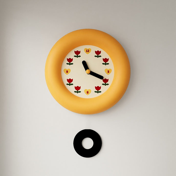 Tulip Puff Pendulum Clock
