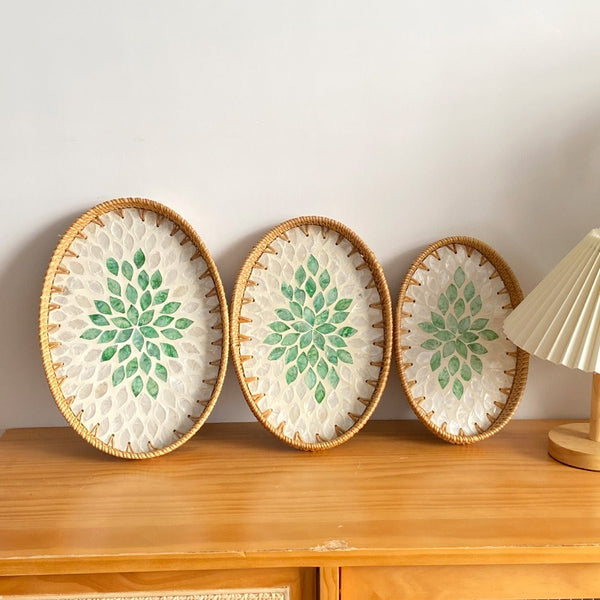 Shell Art Oval Tray Set