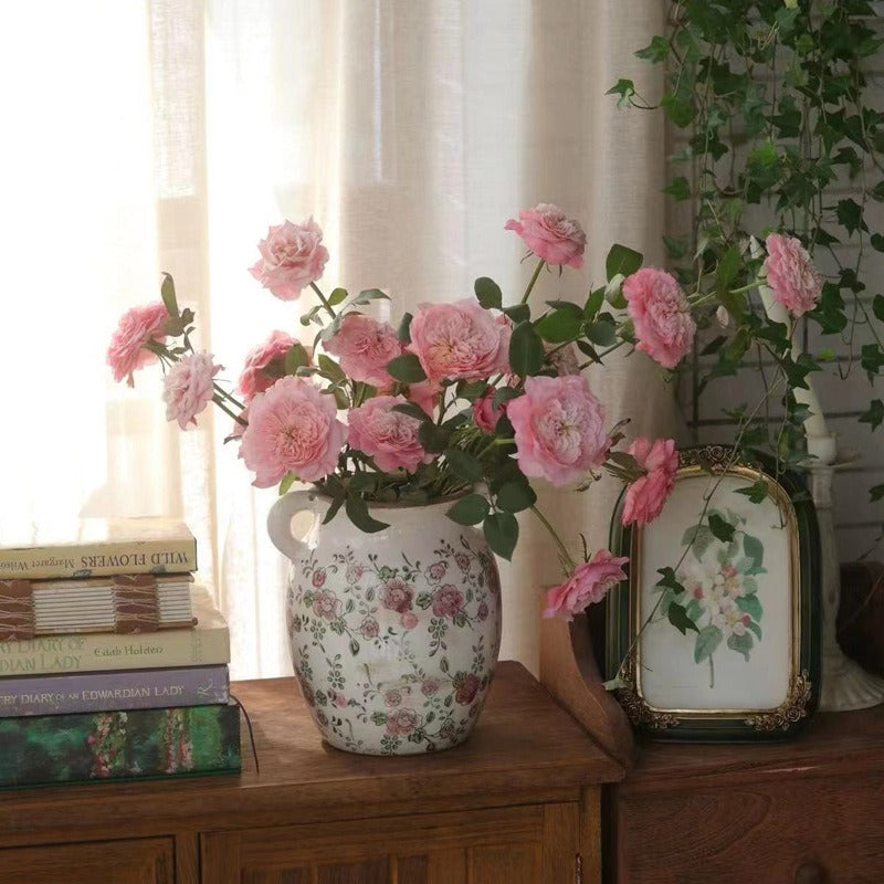 Red Rose Ceramic Vase