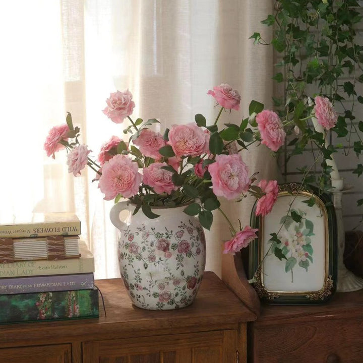 Red Rose Ceramic Vase