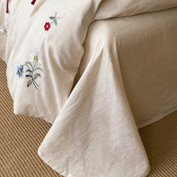 Wildflower Knot Linen Cotton Bedding Set