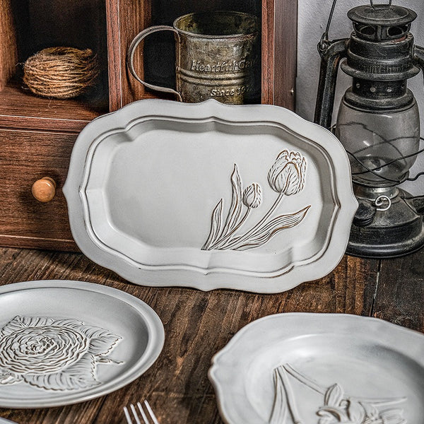 Botanical Embossed Plate