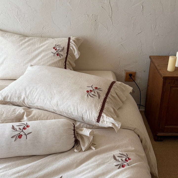 Wild Berry Linen Cotton Bedding Set