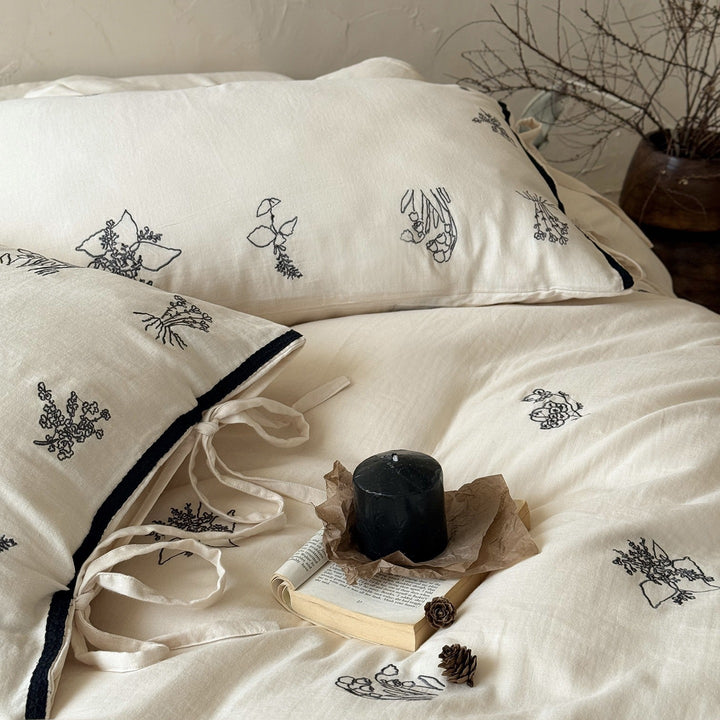 Herb Embroidery Bedding Set